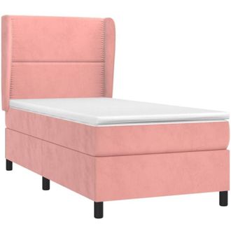 vidaXL Cama Box Spring Con Colch&oacute;n Terciopelo Rosa 80x200 Cm Vidaxl