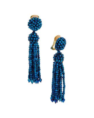 Oscar De La Renta Crystal Fringe Earrings