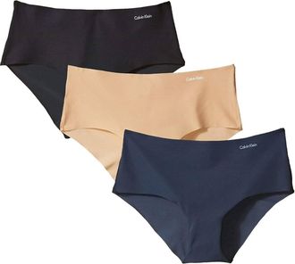 Calvin Klein Womens 3-Pack Invisibles Hipster Panty In Black/light Caramel/speakeasy
