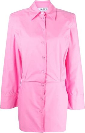 The Attico Margot Mini Shirtdress - Dames - Shirt Kleedjes - Roze - S - Katoen - Kleedjes