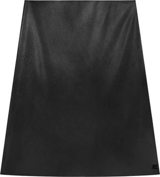 Courr&egrave;ges Midi-rok met geborduurd logo - Zwart