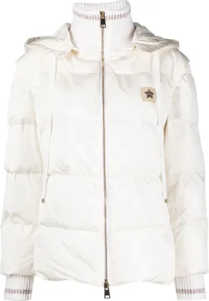 Lorena Antoniazzi Quilted Puffer Jacket With High Ribbed Collar And Hood