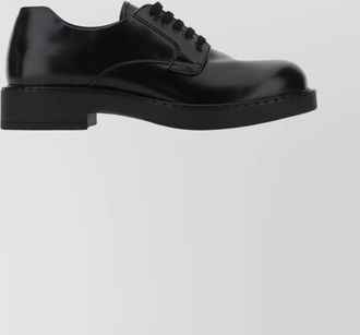 Prada polished finish leather lace-up loafers