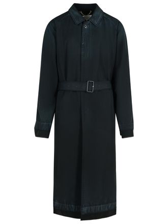 Maison Margiela Black maagdelijke wollen trench jas