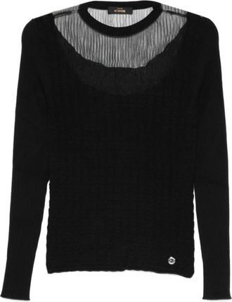 Twinset Truien & Vesten, Dames, Zwart, M, Ronde hals knitwear