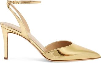 Giuseppe Zanotti Shayoran metallic pumps - women - Polyurethane/Polyester/Thermoplastic Polyurethane (TPU)/other fibers/Calf Leather - 38.5 - Gold
