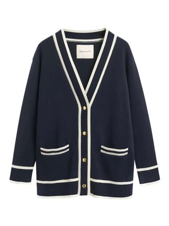 GANT Cardigan con dettagli a contrasto - Blu