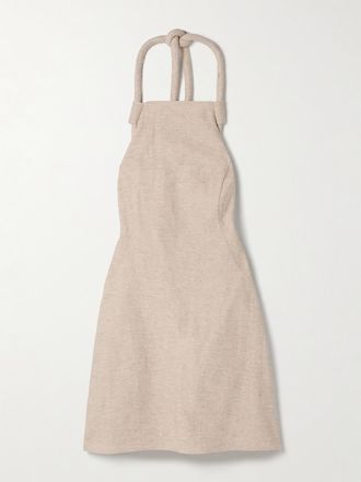 Cult Gaia Abito Mini Con Scollo Allamericana In Misto Cotone E Lino Lenis - Neutri