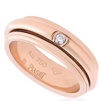 Piaget Possession Unisex Rose Gold.04 CT Diamond Ring, Size 50