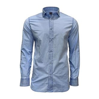 Mazzarelli Casual Shirts, male, Blue, Size: M Linea Slim Fit Shirt