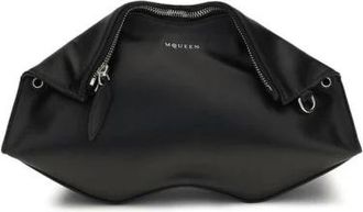 Alexander McQueen Manta Clutch - Dames - Clutches - Zwart - ONE Size - Leer - Tassen