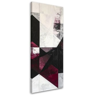 Feeby Cuadro Sobre Lienzo, Abstracci&oacute;n En Tonos Burdeos, 40x120