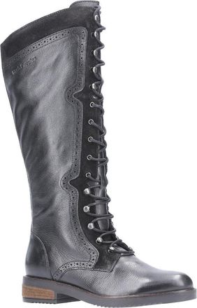 Hush Puppies Womens Rudy Zip Up Leather Lace Up Lange Laarzen