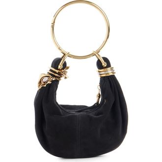 Chlo&eacute; Bracelet Suede Hobo Bag in Black at Nordstrom