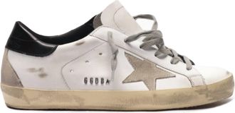 Golden Goose Womens Superstar Metallic Logo Sneaker In White
