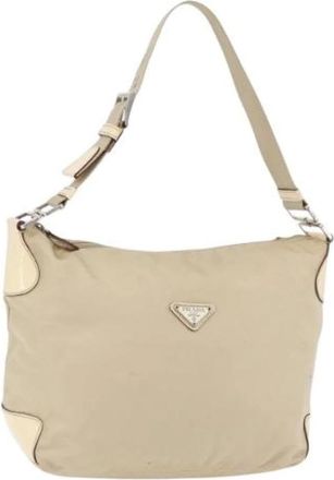 Prada Pre-owned Shoulder Bag - Dames - Vintage Schoudertas - Beige - ONE Size - Leer - Vintage