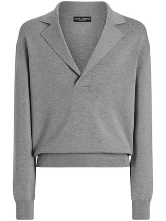 Dolce & Gabbana notch-collar jumper - Grey