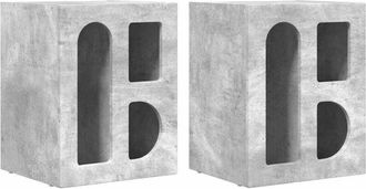 vidaXL Mesita De Noche 2 Pcs Gris Concreto 40 X 35 X 50 Cm Vidaxl