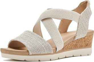 Dr. Scholls Just Cute Womens Wedge Shoes Light Gold : 6.5 M, Canvas