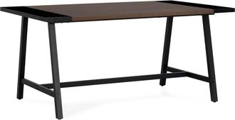 HOMN Mesa de comedor efecto nogal, 160 cm