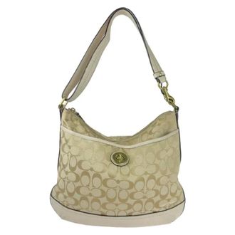 Coach Pre-owned Shoulder Bags, female, Beige, Size: ONE SIZE Pre-owned Canvas crossbody-bags