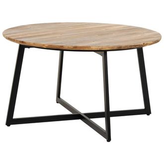 Wanderlust Deco Mesa de centro de metal y madera redonda 80x80x45h cm