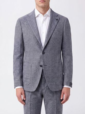 Tagliatore Blazer monopetto con motivo chevron in lino e lana