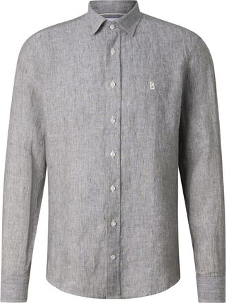 Bogner Timi linen shirt for men - Olive green/white - XXL
