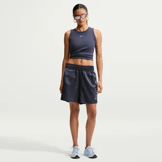 Nike Womens Nike Sportswear Chill Lace Loose Mid-Rise Shorts in Grey | IM8385-013