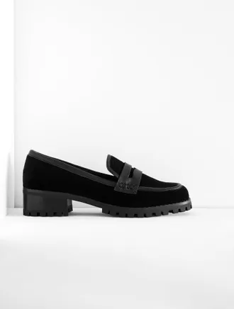 Talbots Gianna Velvet Penny Loafers - Black - 6 1/2 M Talbots