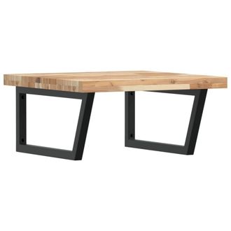 Berkfield Home Basin Shelf Wall Mounted Steel & Solid Wood Acacia in Brown
