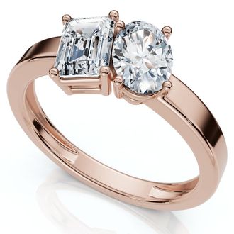 Pompeii3 Toi Et Moi 1ct Diamond Ring 14k Gold Lab Grown