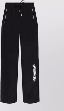 Off-white nylon track pants side stripes