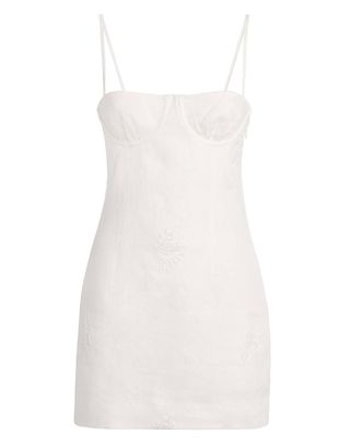 Sir. Sir the Label Alessandra Gathered Embroidered Linen Mini Dress Size XL