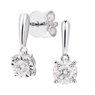 Diamant L'&eacute;ternel Womens 18ct White Gold Earrings With 0.19ct Diamond - One Size