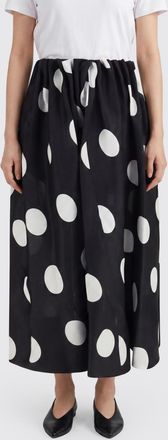 Khaite Gonna midi A-line in seta a pois con vita elasticizzata