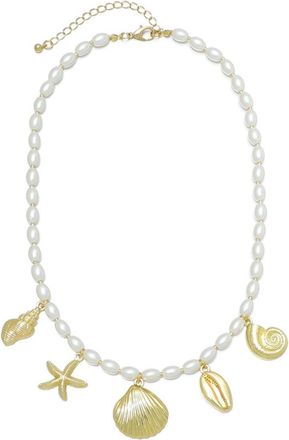 Adornia Adornia Plated Chunky Sea Charms Necklace
