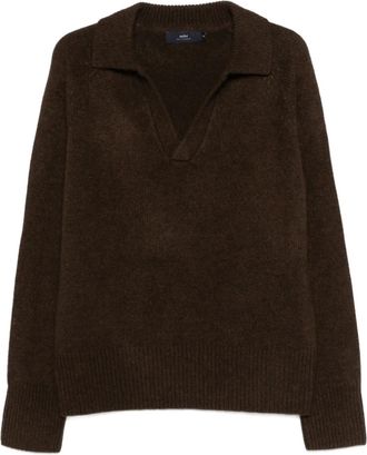 arch4 Maglione Mr Clifton con scollo a V - Marrone