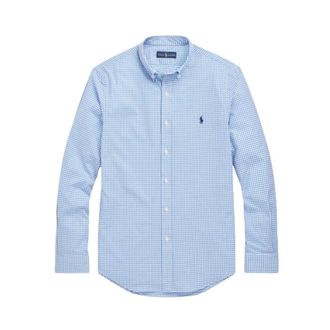 Polo Ralph Lauren Slim-Fit Katoenen Poplin Overhemd - Heren - Casual Overhemden - Blauw - 2XL - Katoen - Overhemden