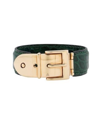 Gucci Croc-Embossed Leather Buckle Bracelet (Authentic Pre-Loved)