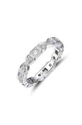 Lafonn Simulated Diamond & Birthstone Band Ring in White at Nordstrom Rack, Size 7