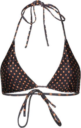 Faithfull The Brand Ludovica Polka Dot Lattea Bikini Top - Dames - Bikinis - Bruin - S - Badmode