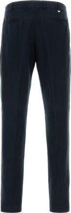Pantaloni Torino Mens Trousers Navy Lyocell Linen Cotton