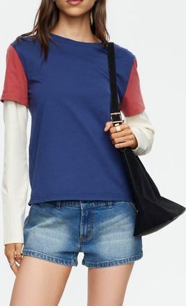 Lioness The Brass Layered Long Sleeve T-Shirt in Twilight at Nordstrom, Size X-Large
