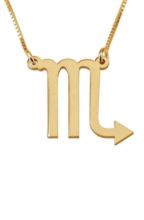 MELANIE MARiE Zodiac Pendant Necklace in Gold Plated - Scorpio at Nordstrom