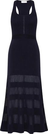 Rebecca Vallance Abito Reign midi a coste - Blu