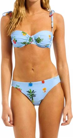 Seafolly Playa Bonita Underwire Bralette Bikini Top In Blue