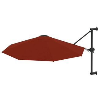 Berkfield Home Wall-Mounted Parasol with Metal Pole 300 cm Terracotta