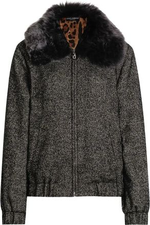 Dolce & Gabbana Bomber con motivo a spina di pesce - Nero