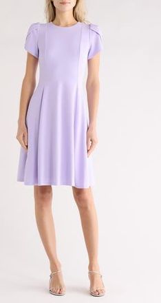 Calvin Klein Tulip Sleeve Fit & Flare Dress in Opal at Nordstrom Rack, Size 12